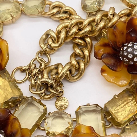J. Crew Tortoise Flower Crystal Necklace - Picture 4 of 5